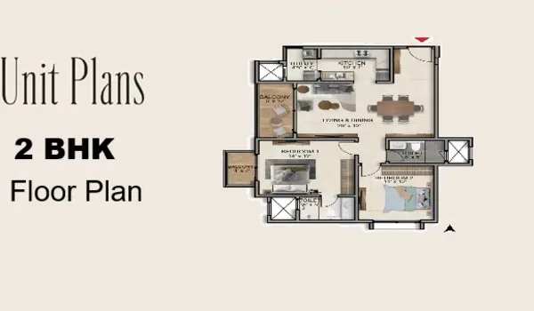 Featured Image of The Prestige Place 2 BHK Floor Plan