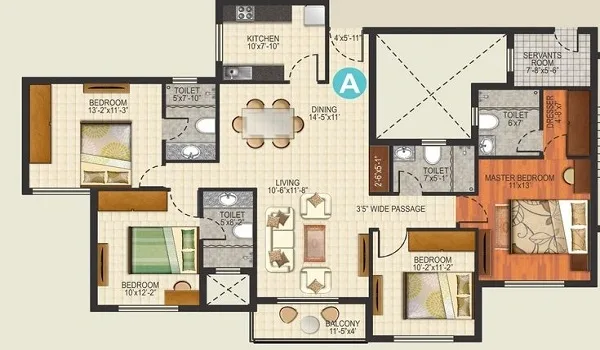 Featured Image of The Prestige Place 4 BHK Floor Plan